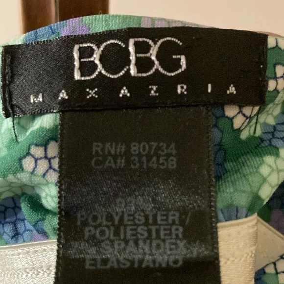 BCBG Maxazria | Women’s Floral Blue and Green Two-Piece Skirt Set - Size Medium - Picture 13 of 15